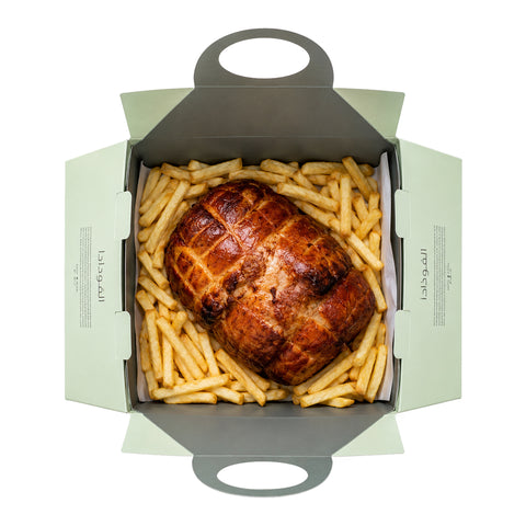 La Fonda UAE Stuffed Farm-Raised Chicken, whole chicken, halal sous-vide cooked centrepiece